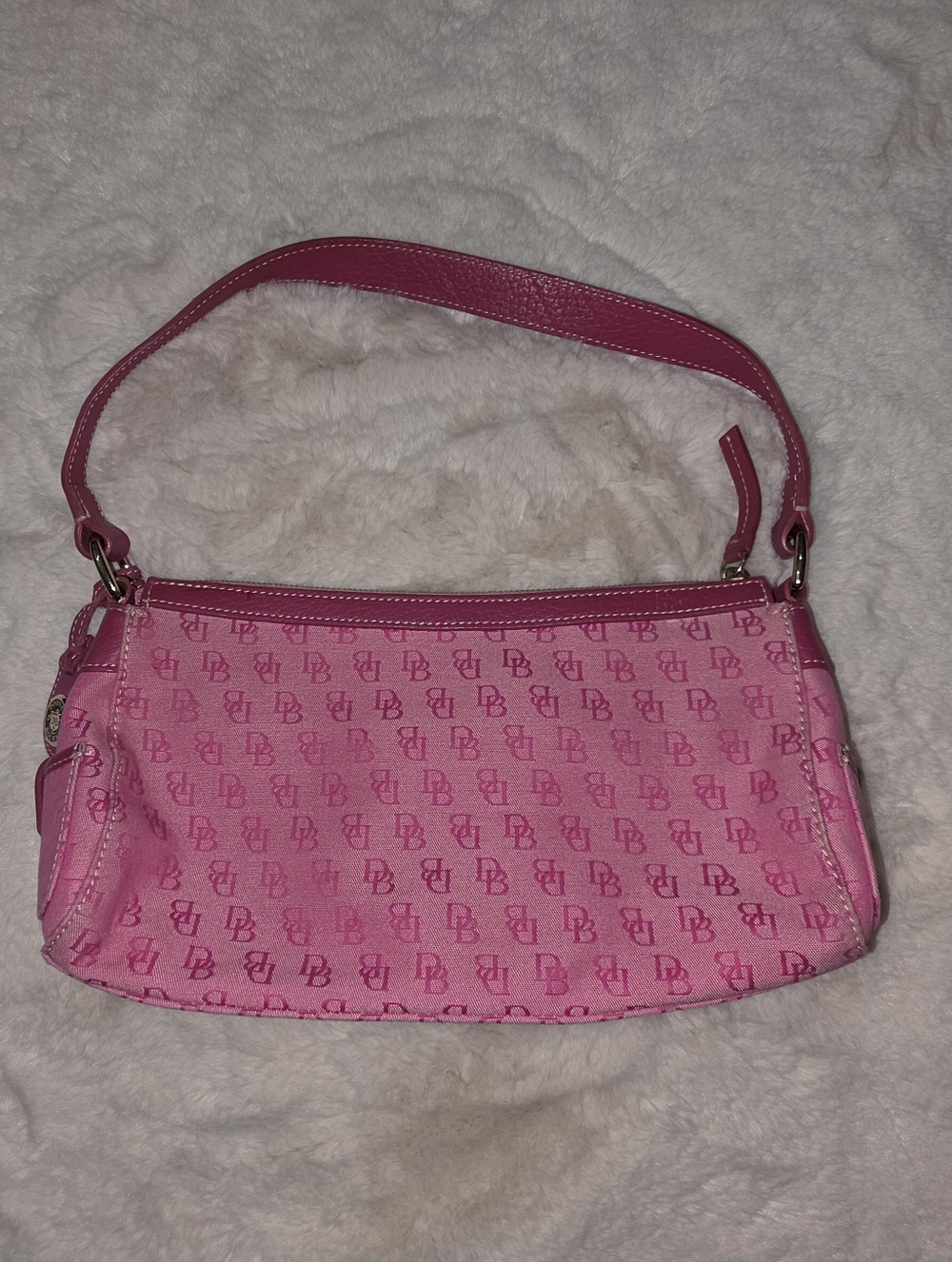 Dooney and Bourke Pink Y2K Monogram Vintage Shoulder Bag - Picture 6 of 12